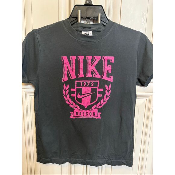 Nike Girls Oregon Crew Neck Short Sleeve Logo Graphic T-shirt Gray Small - Picture 4 of 8